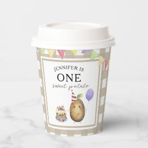 Watercolor Potato 1st birthday Paper Cups