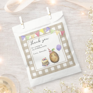Watercolor Potato 1st birthday thank you Favour Bags