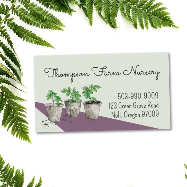 Watercolor Potted Greenery Nursery Business Card (Creator Uploaded)