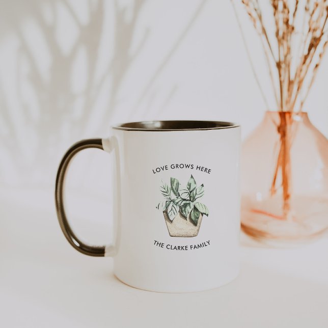 Watercolor Potted Plant Personalised Coffee Mug (Creator Uploaded)