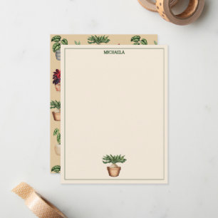 Watercolor Potted Plants Terracotta Pots Name Card