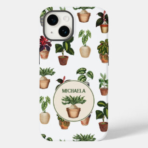 Watercolor Potted Plants Terracotta Pots Name Case-Mate iPhone 14 Case