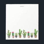 Watercolor Potted Succulents and Cactus Custom<br><div class="desc">A colourful and whimsical notepad featuring watercolor potted succulents and cactus. This will be a perfect feminine accent for your office.</div>