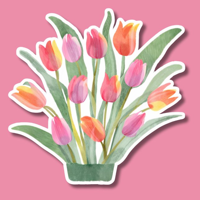 Watercolor Potted Tulips Waterproof  (Creator Uploaded)