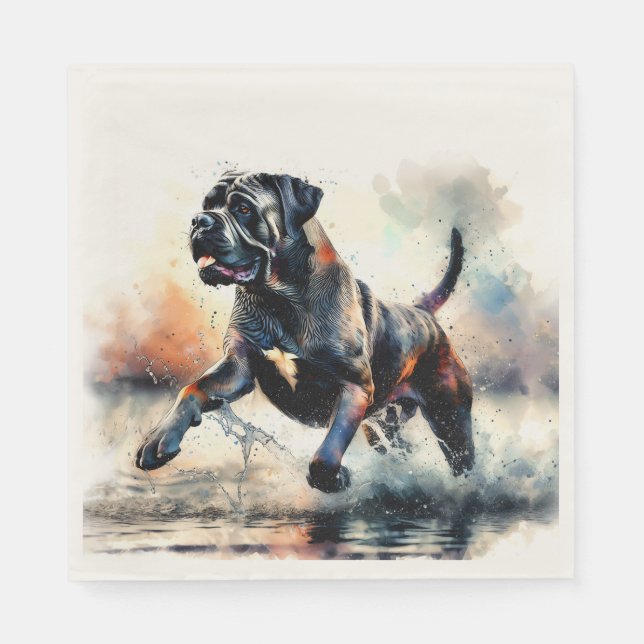 Watercolor powerful Cane Corso dog Napkin (Front)