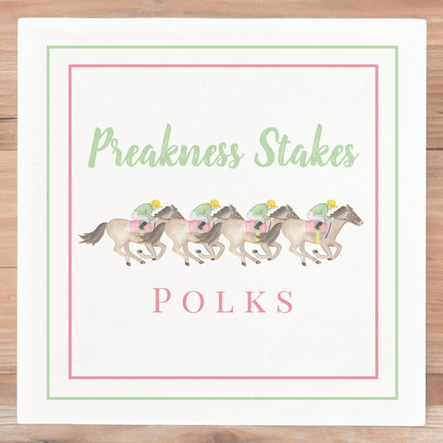 Watercolor Preakness Stakes Party Horse Racing  Napkin (Creator Uploaded)