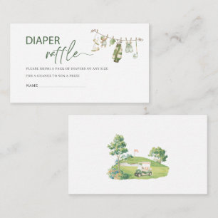 Watercolor Preppy Golf Boy baby shower diaper ra Enclosure Card