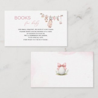 Watercolor Preppy Golf Girl baby shower books fo Enclosure Card