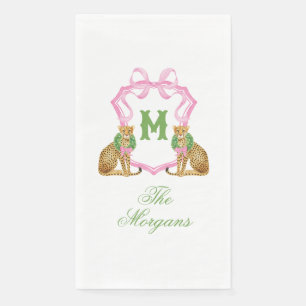 Watercolor Preppy Leopard Christmas Tree Napkin