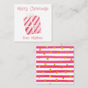 Watercolor Present Christmas Gift Enclosure Cards