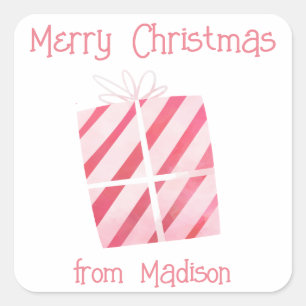 Watercolor Present Christmas Gift Stickers
