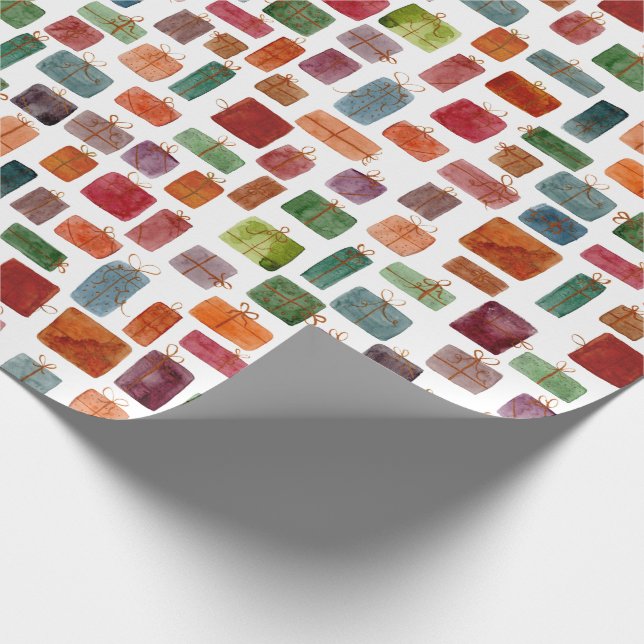 Watercolor Presents Illustration   Wrapping Paper (Corner)