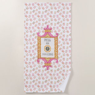Watercolor Press for Mahjong Champagne Party Beach Towel