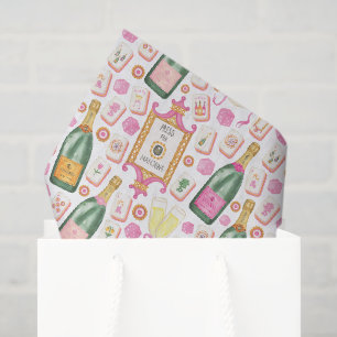 Watercolor Press for Mahjong Champagne Party Tissue Paper