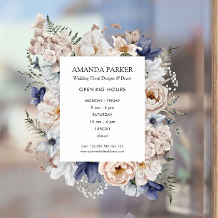 Watercolor Pretty Beige Blue Flowers Floral Store