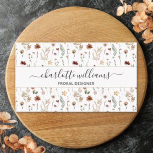 Watercolor Pretty Floral Wild Flower Pattern Business Card