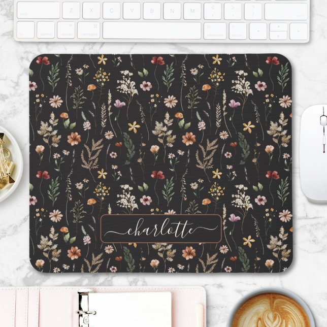 Watercolor Pretty Floral Wild flowers Pattern  Mouse Pad (Creator Uploaded)
