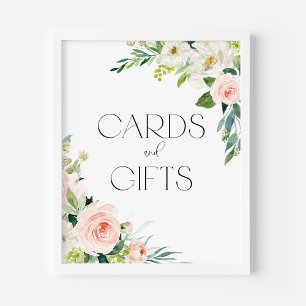 Watercolor Pretty Garden Flowers Cards and Gifts Poster