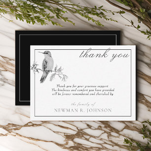 Watercolor Pretty Hummingbird Memorial Thank You Card