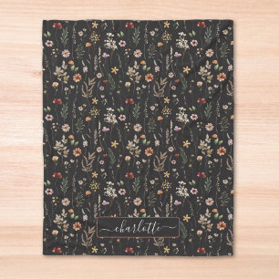 Watercolor Pretty Wildflower Floral Pattern Fleece Blanket