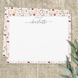 Watercolor Pretty Wildflowers Floral Pattern Card