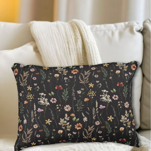 Watercolor Pretty Wildflowers Floral Pattern Decorative Cushion