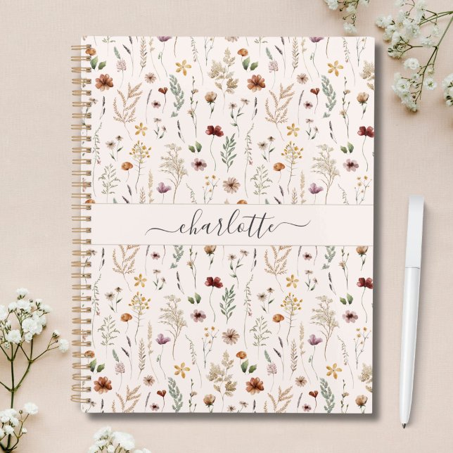 Watercolor Pretty Wildflowers Floral Pattern  Planner (Creator Uploaded)