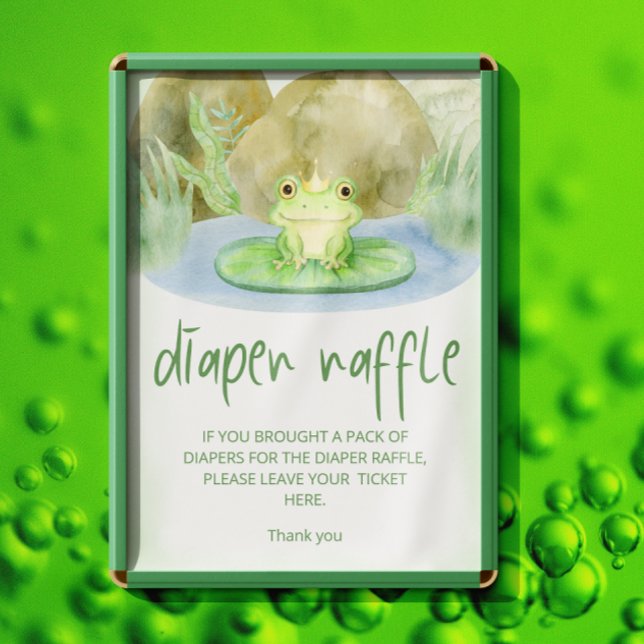 Watercolor Princess Frog Baby Shower diaper raffle Poster (Creator Uploaded)
