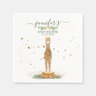 Watercolor Print Alpaca Baby Napkin