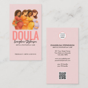 Watercolor Professional Birth Postpartum Doula Business Card