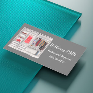 Watercolor Professional Home Organiser Magnetic Business Card