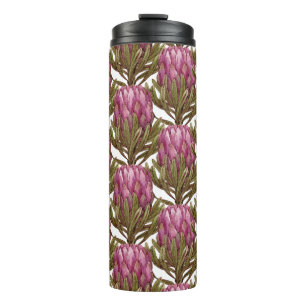 Watercolor Protea Flower Plant Thermal Tumbler