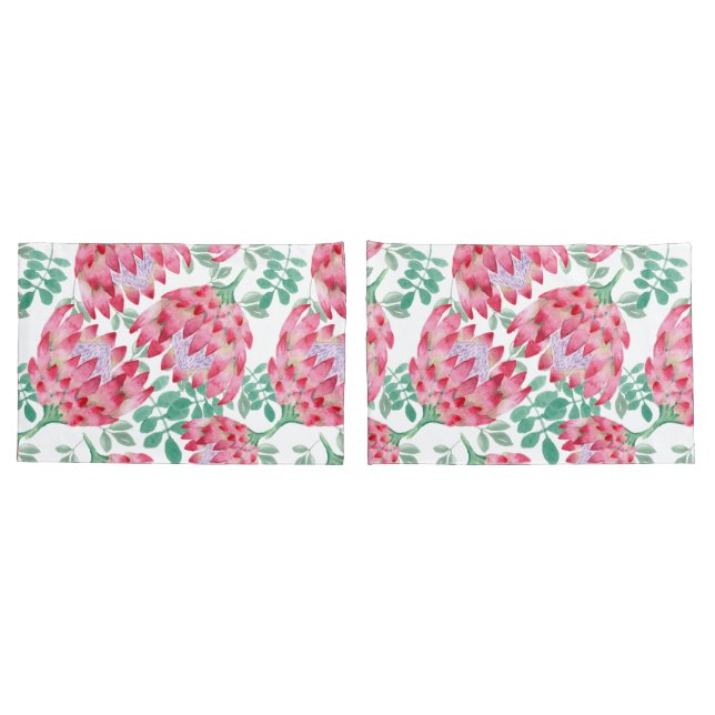 Watercolor Protea Pillowcase (Back-Set)