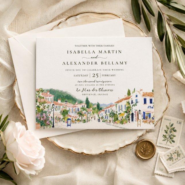 Watercolor Provence Wedding Invitation (Creator Uploaded)