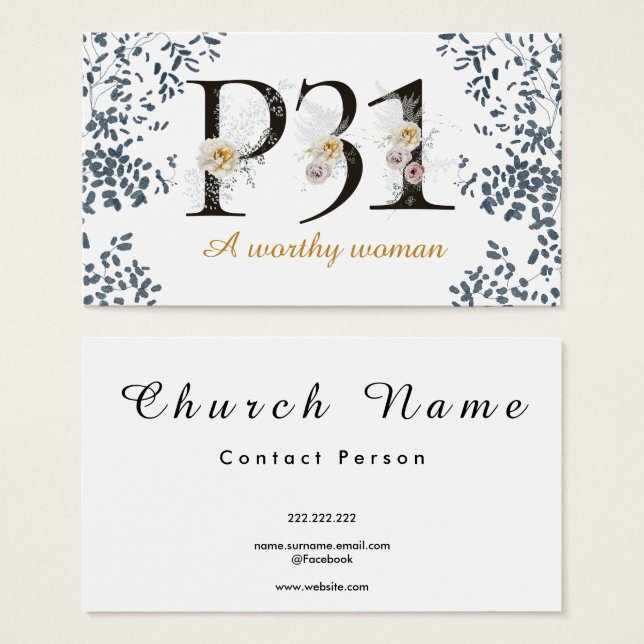 Watercolor Proverbs 31 Christian Message Card (Front & Back)