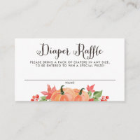 Watercolor Pumpkin and Maple Leaves Diaper Raffle