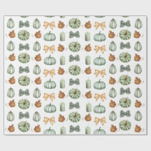 Watercolor Pumpkin Autumn Gift Wrap