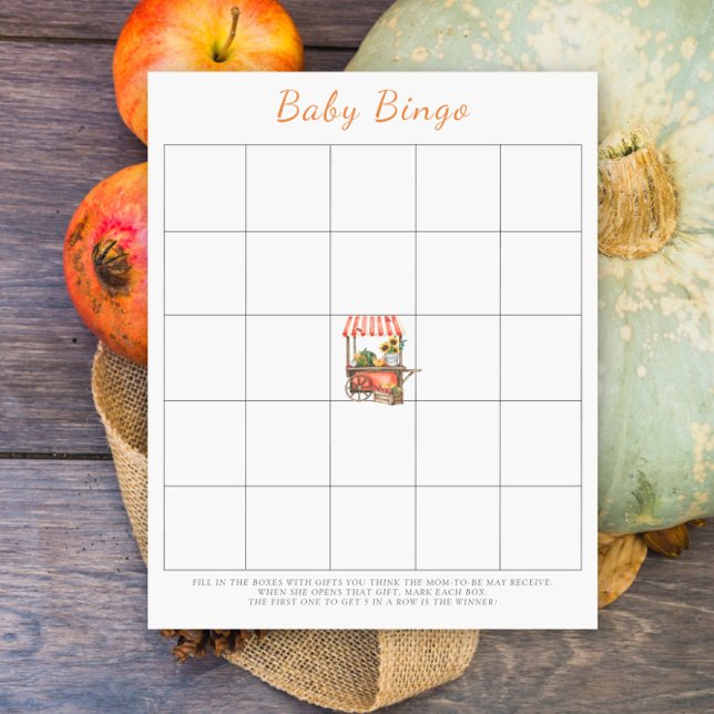 Watercolor Pumpkin Baby Bingo game (Creator Uploaded)