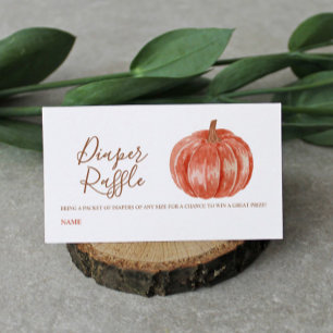 Watercolor Pumpkin Baby Shower Diaper Raffle Encl Enclosure Card