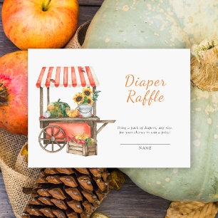 watercolor pumpkin baby shower diaper raffle enclosure card