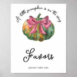 Watercolor pumpkin baby shower - Favours Poster