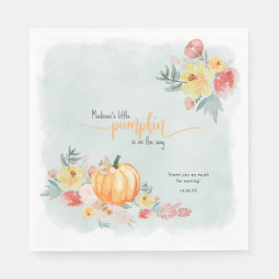 Watercolor Pumpkin boy baby shower Napkin
