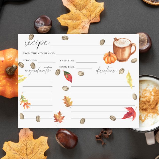 Watercolor pumpkin coffee bridal shower recipe (Creator Uploaded)