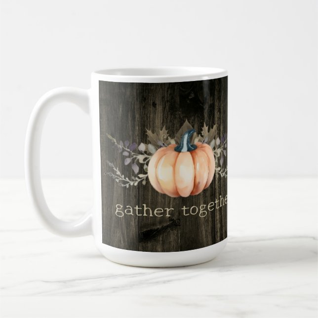 Watercolor Pumpkin Coffee Mug (Left)
