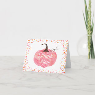 Watercolor Pumpkin Confetti Thank You Card