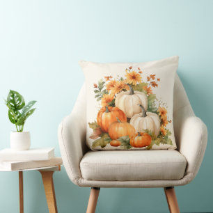 Watercolor Pumpkin Cushion