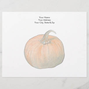 Watercolor Pumpkin Custom Letterhead