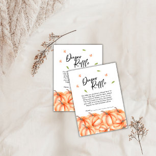 Watercolor Pumpkin Diaper Raffle Halloween Fall Enclosure Card