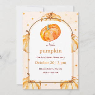 Watercolor Pumpkin Dinner Party Invitation