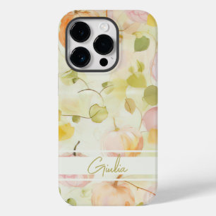 watercolor pumpkin fall design with name Case-Mate iPhone 14 pro case